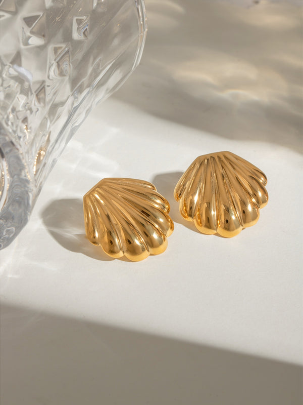 PearlShell - 18K Gold-Plated Shell Stud Earrings