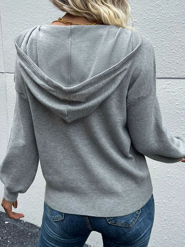 PerfeeKnit - Quarter Button Drawstring Hoodie