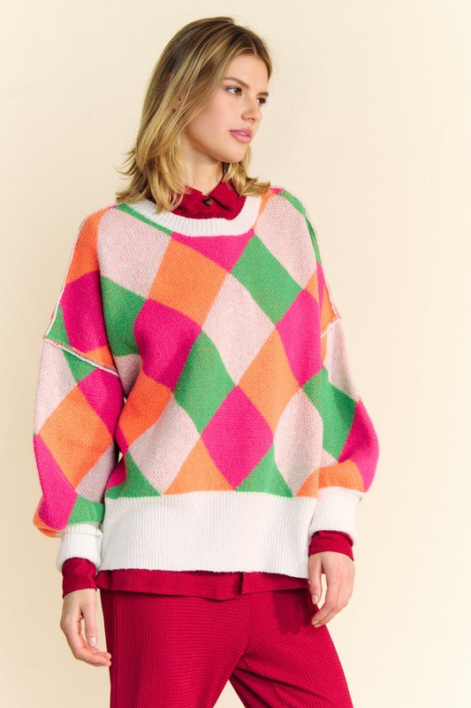 TrendEdge™ - Color Block Dropped Shoulder Sweater