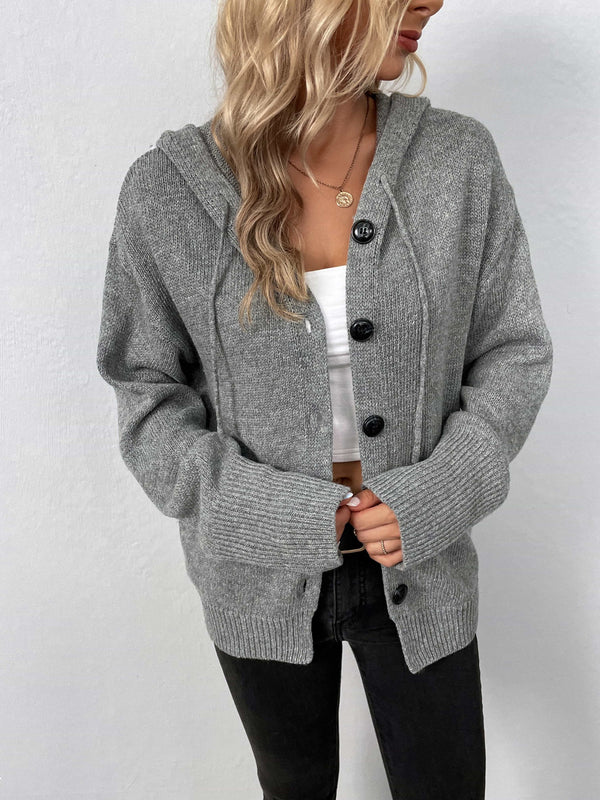 SnuggleStyle™ - Button-Down Long Sleeve Hooded Sweater