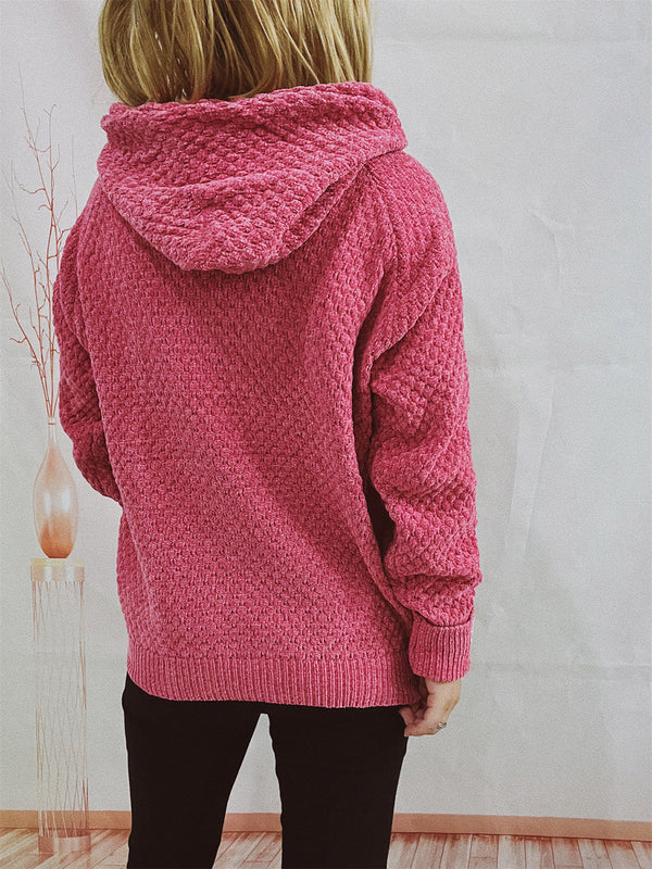 HoodieHaven™ - Drawstring Long Sleeve Sweater