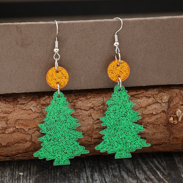 SparkleTree - Glitter Acrylic Holiday Earrings